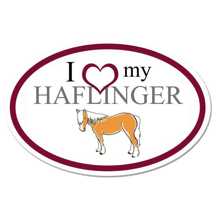 I Love My Haflinger Oval Vinyl Sticker